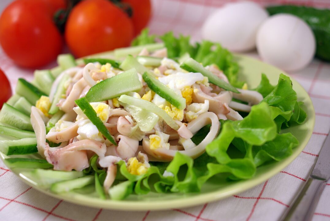 Salat mit Calamari